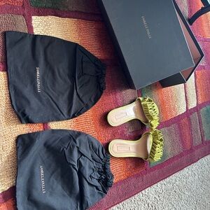 Samuele failli olive green frill Andrea heels acid suede